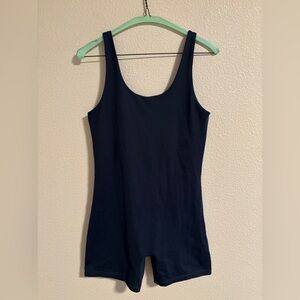 girlfriend collective bike unitard navy size large